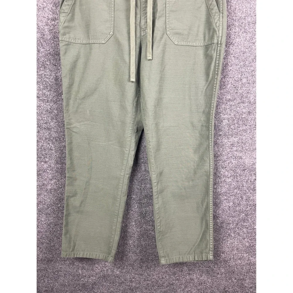 J. Crew Utility‎ Pants Women's 8 Green Drawstring Elastic Waist Straight Leg